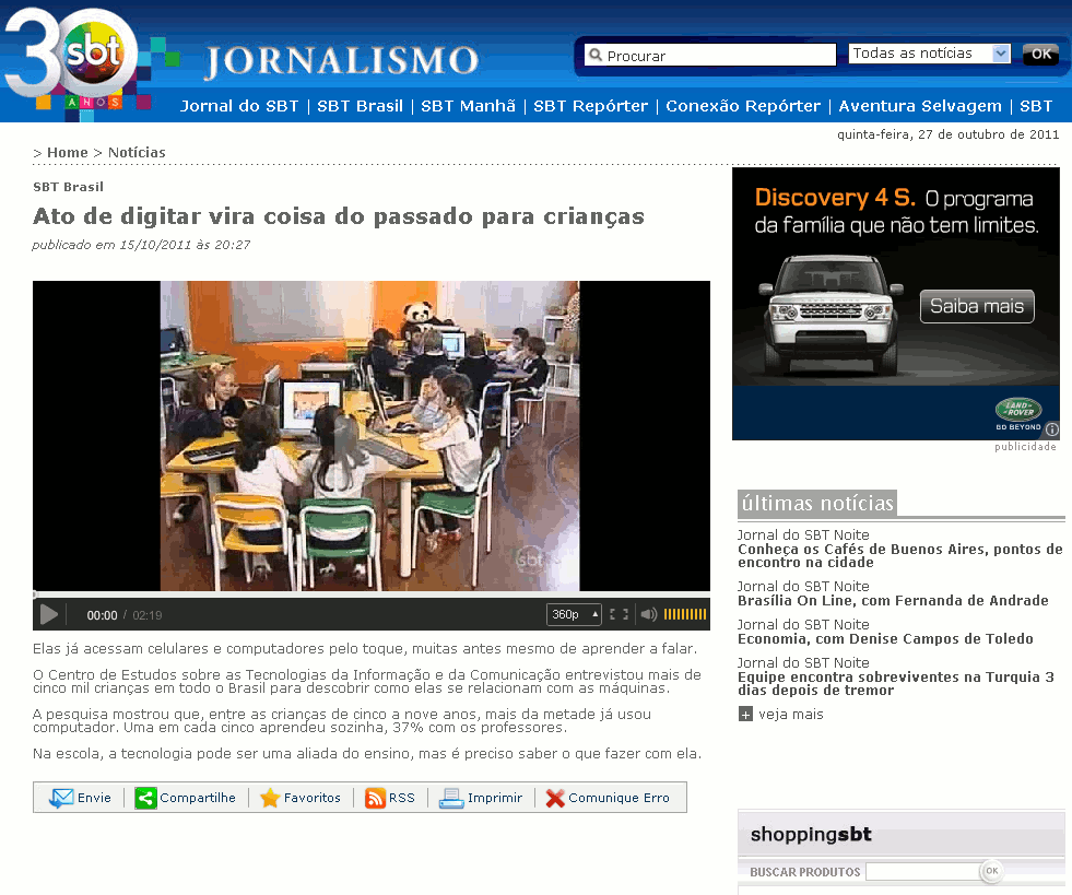 NIC br Na Mídia Ato de digitar vira coisa do passado para crianças