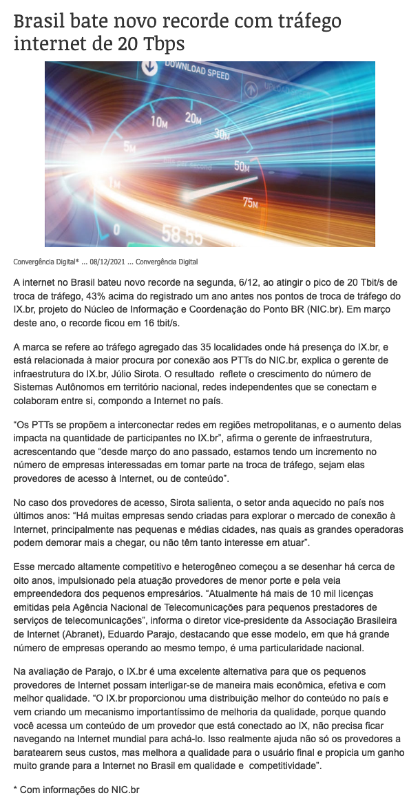 NIC.br on X: Sabia que 91% das empresas provedoras de acessos à Internet  já oferecem conexão por fibra óptica? Esse e outros dados fazem parte da  #TIC Provedores 2020, divulgada hoje durante